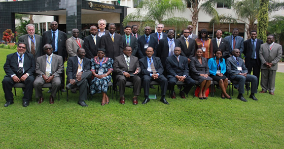 The Strategic Studies Group members pose for a group photo at Intercontinental Hotel in Lusaka