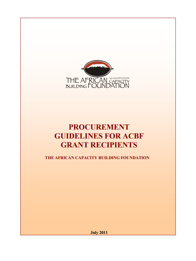 Procurement Guidelines For ACBF Grant Recipients